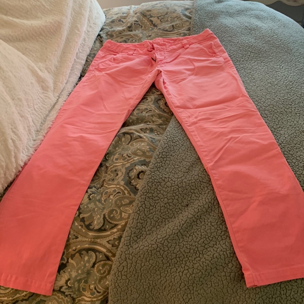 Hot pink khakis by gap 98% cotton 2% spandex